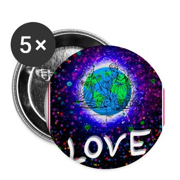 Apprendre à aimer le Christ Jésus sur terre. - Lot de 5 petits badges (25 mm) - blanc - Devant