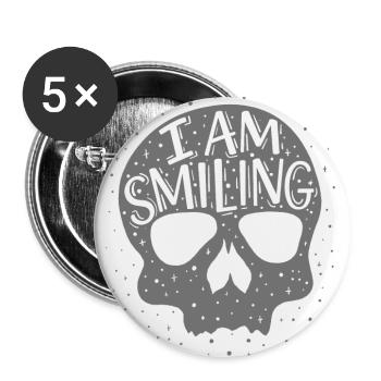 Je souris gris gothique - Lot de 5 petits badges (25 mm) - blanc - Devant