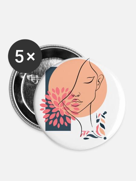 Feminin Magic - Buttons klein 25 mm (5er Pack) - Weiß