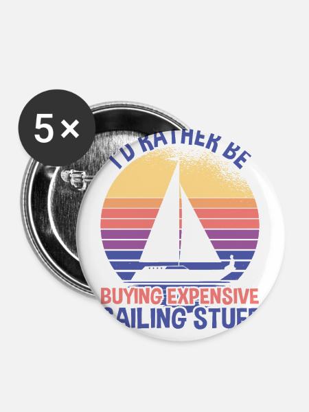 Buy Expensive Sailing Stuff - Buttons klein 25 mm (5er Pack) - Weiß