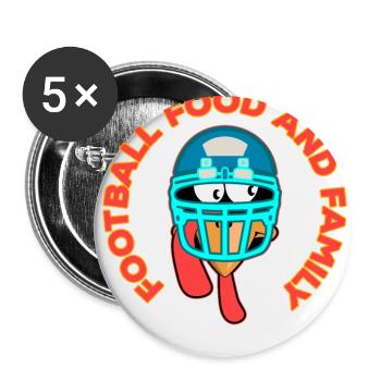 Football Nourriture Et Famille Thanksgiving Pour Les Familles - Lot de 5 petits badges (25 mm) - blanc - Devant
