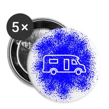 Aire de vie semi-intégrée pour camping-car - Lot de 5 petits badges (25 mm) - blanc - Devant