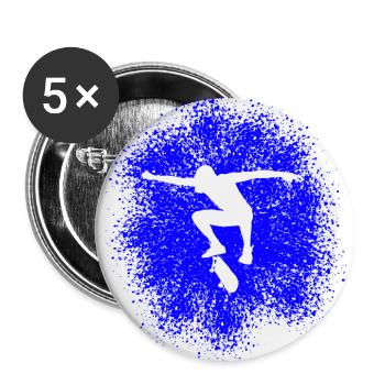 Skater Flip Trick Skateboard - Buttons small 1''/25 mm (5-pack) - white - Front