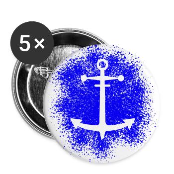 Anker – Symbol für Freiheit und Meer - Buttons klein 25 mm (5er Pack) - Weiß - Vorne
