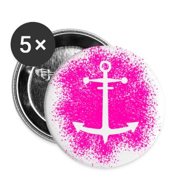 Anker – Symbol für Freiheit und Meer - Buttons klein 25 mm (5er Pack) - Weiß - Vorne