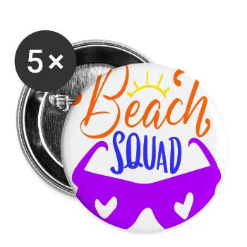 Strand-Truppe - Buttons klein 25 mm (5er Pack) - Weiß - Vorne