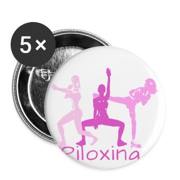 Piloxing, Pilates, gymnastique, graffiti, yoga - Lot de 5 petits badges (25 mm) - blanc - Devant