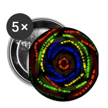 Concentric Colored Lines, Abstract Drawing - Buttons small 1''/25 mm (5-pack) - white - Front