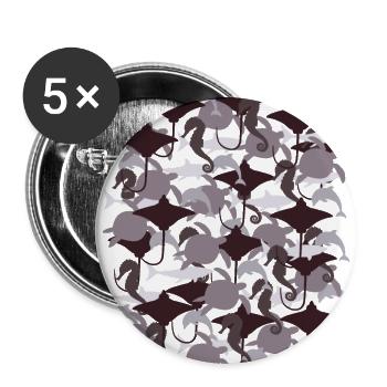 Ocean Camouflage – Meeresleben im Tarnstil - Buttons klein 25 mm (5er Pack) - Weiß - Vorne