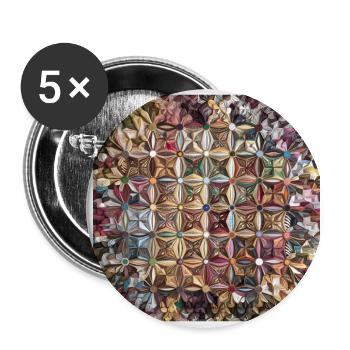 Muster, Oriental, Farbenfrohes Mosaik der Harmonie - Buttons klein 25 mm (5er Pack) - Weiß - Vorne