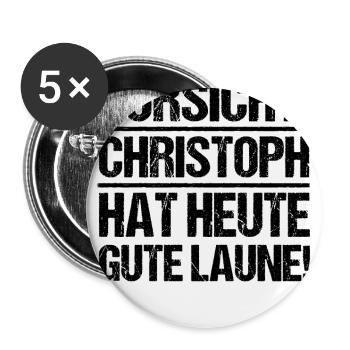 Prénom Chris Christoph - Lot de 5 petits badges (25 mm) - blanc - Devant