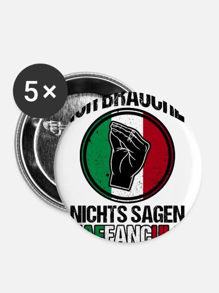 Italien Italiener Vaffanculo - Buttons klein 25 mm (5er Pack) - Weiß