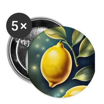 Healthy lemon lemon - Buttons small 1''/25 mm (5-pack) - white - Front