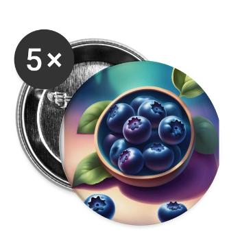 Yummy blueberries - Buttons small 1''/25 mm (5-pack) - white - Front