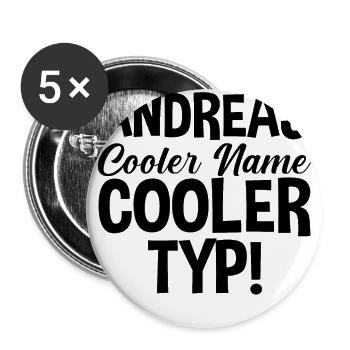 Vorname Andreas - Buttons klein 25 mm (5er Pack) - Weiß - Vorne