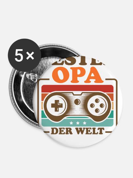 Bester Opa Der Welt - Buttons klein 25 mm (5er Pack) - Weiß