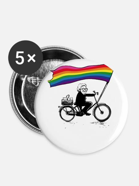 Olas gegen rechts - Buttons klein 25 mm (5er Pack) - Weiß