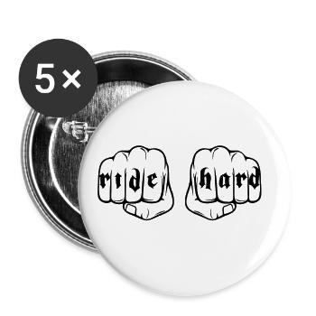 Poing dur - Lot de 5 petits badges (25 mm) - blanc - Devant