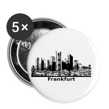 Frankfurt Banken Panorama Hochhäuser schwarz - Buttons klein 25 mm (5er Pack) - Weiß - Vorne