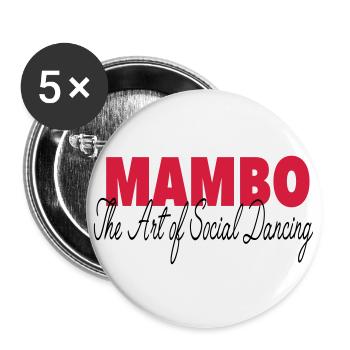 Mambo - L'Art de la Danse Sociale - Chemise de Danse - Lot de 5 petits badges (25 mm) - blanc - Devant