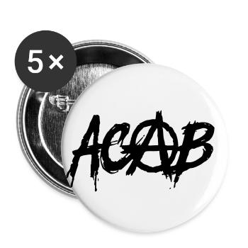 ACAB - Buttons small 1''/25 mm (5-pack) - white - Front