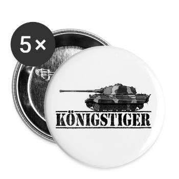 Königstiger Panzer Panzerfahrer Tank - Buttons klein 25 mm (5er Pack) - Weiß - Vorne