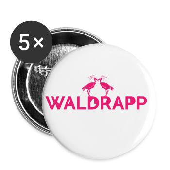 WALDRAPP-Logo pink - Buttons klein 25 mm (5er Pack) - Weiß - Vorne