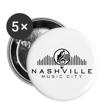 Nashville Tennessee Musiker Music City Geschenk - Buttons klein 25 mm (5er Pack) - Weiß - Vorne