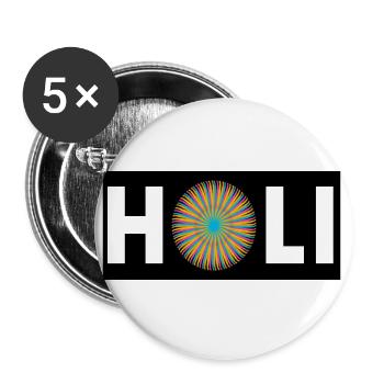 Holi Festival - Buttons small 1''/25 mm (5-pack) - white - Front