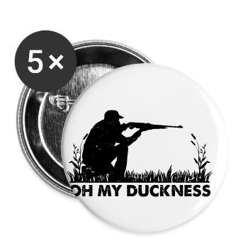 Chasse au canard Chasse au canard Chasseur de canard Chasseur de canard Conception - Lot de 5 petits badges (25 mm) - blanc - Devant