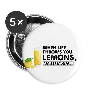 Lemon Design Lemonades Stand Boss Vente de citron - Lot de 5 petits badges (25 mm) - blanc - Devant