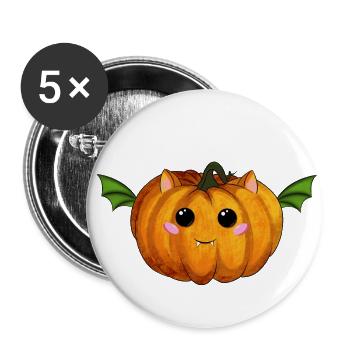 Citrouille d’Halloween - Lot de 5 petits badges (25 mm) - blanc - Devant