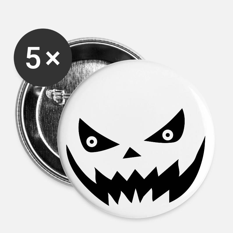 Halloween Grimace Black - Buttons small 1''/25 mm (5-pack) - white