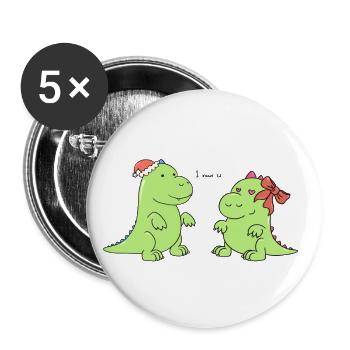 petits dinosaures - je rawr et - Lot de 5 petits badges (25 mm) - blanc - Devant