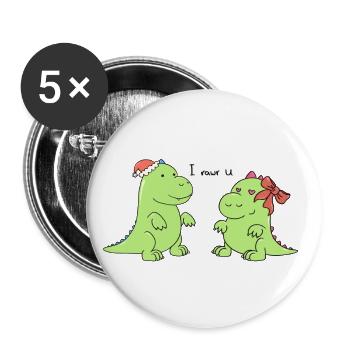 petits dinosaures - je rawr et - Lot de 5 petits badges (25 mm) - blanc - Devant