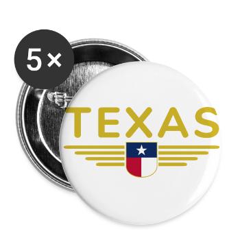 Texas Fan T-Shirt – Lone Star Style - Buttons klein 25 mm (5er Pack) - Weiß - Vorne