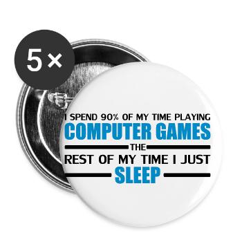 Computer Games - Buttons small 1''/25 mm (5-pack) - white - Front