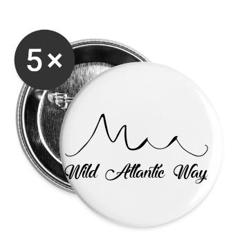 Wild Atlantic Way, Ireland - Buttons small 1''/25 mm (5-pack) - white - Front