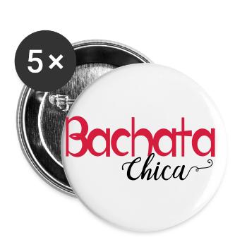 Bachata Chica - Dance Shirt - Buttons small 1''/25 mm (5-pack) - white - Front