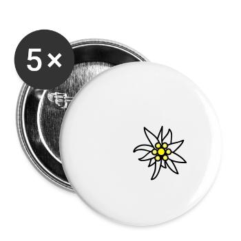 Tirol - Buttons klein 25 mm (5er Pack) - Weiß - Vorne