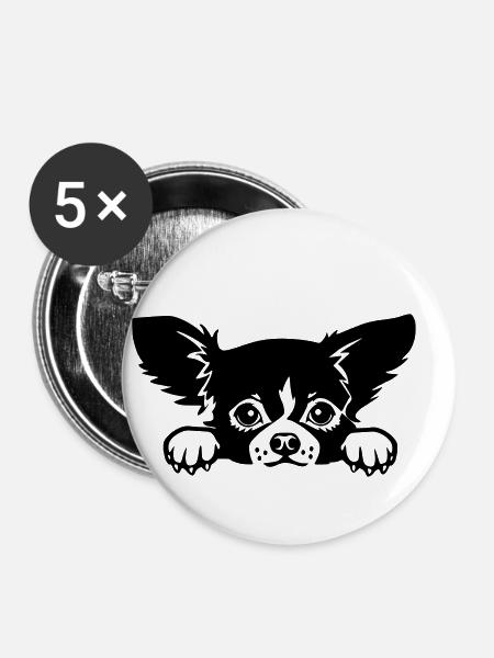 chiwawa hund - Buttons klein 25 mm (5er Pack) - Weiß
