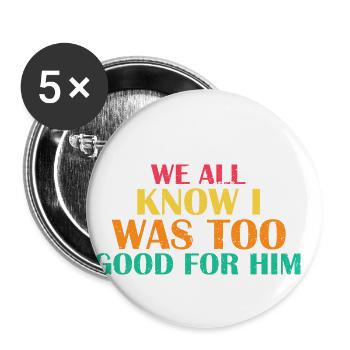 Divorce Outfit Single Separation Divorced - Buttons small 1''/25 mm (5-pack) - white - Front