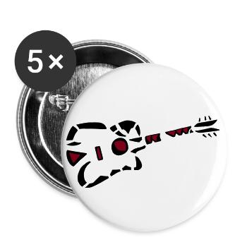 Guitare E Guitare Occidentale 4 - Lot de 5 petits badges (25 mm) - blanc - Devant