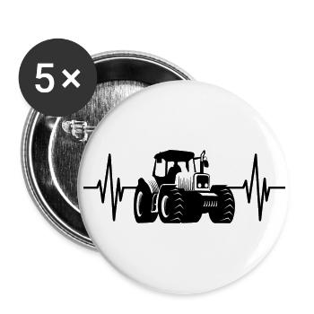 Herzschlag Landwirt - Landwirtschaft Landleben - Buttons klein 25 mm (5er Pack) - Weiß - Vorne
