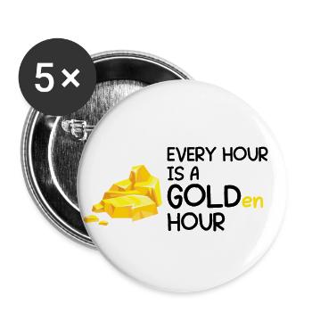 Gold Panning Gold Prospector GoldSchüfer Design - Buttons small 1''/25 mm (5-pack) - white - Front