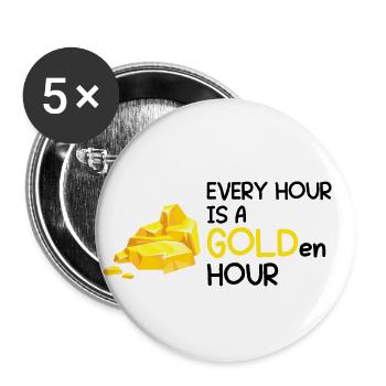 Gold Panning Gold Prospector GoldSchüfer Design - Buttons small 1''/25 mm (5-pack) - white - Front