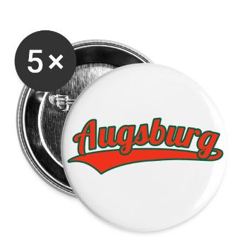 Augsbourg Allemagne Ville natale - Lot de 5 petits badges (25 mm) - blanc - Devant
