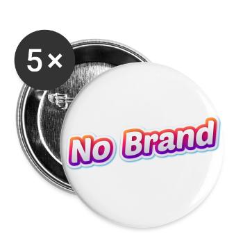 Pas de style d’autocollant de marque - Lot de 5 petits badges (25 mm) - blanc - Devant