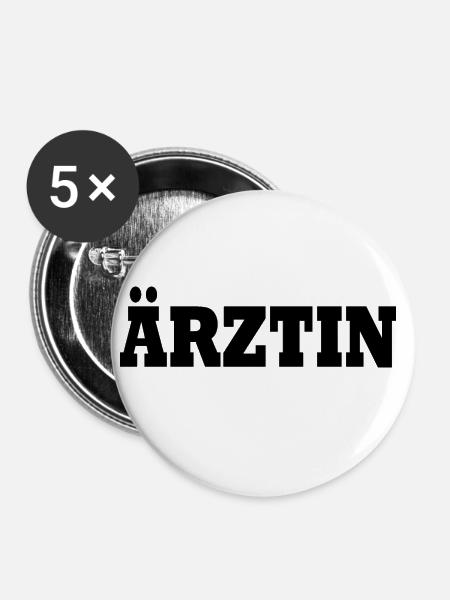 Ärztin - Buttons klein 25 mm (5er Pack) - Weiß