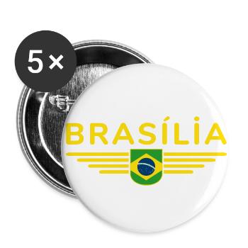 Brasília T-shirt for fans and travelers - Buttons small 1''/25 mm (5-pack) - white - Front